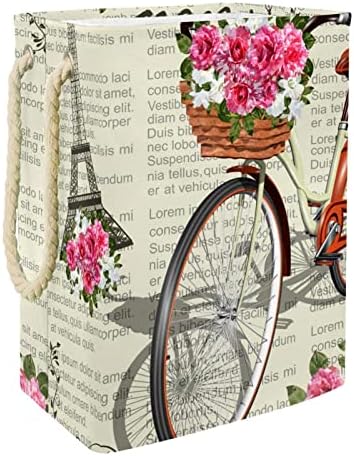 בציר פריז מגדל אייפל אופניים גדול כביסת עמיד למים מתקפל בגדי סל סל בגדי צעצוע ארגונית, בית תפאורה לחדר
