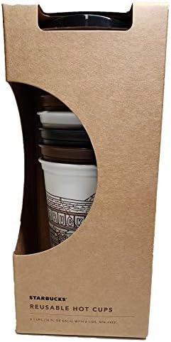 סטארבקס פייק פלייס מרקט חנות ראשונה כוסות חמות לשימוש חוזר עם מכסים, 6 חבילות, 16 אונקיות
