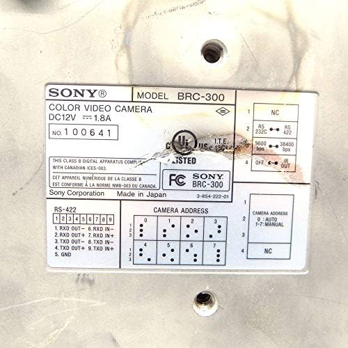 Sony BRC300 NTSC 1/4.7 3CCD PAN/TILT/ZOOM COLOR CALAME