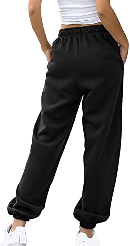 מכנסי טרנינג במותניים גבוהים מותניים גבוהים עם כיסים נוח רצועת רצה רחבה רצה יוגה מכנסי טרקלין מכנסיים