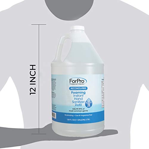ForPro מקצף ללא אלכוהול חומר ניקוי יד מיידי, לחות, צבע וניחוח חומר ניקוי חינם, מילוי ליטר 1