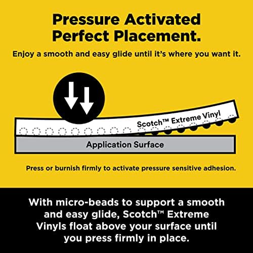 Scotch Extreme Extreme Vinyl, 12 x 24 אינץ ', מושלם לפרויקטים חיצוניים ורכב, מחזיק בבטחה בתנאים הקשים