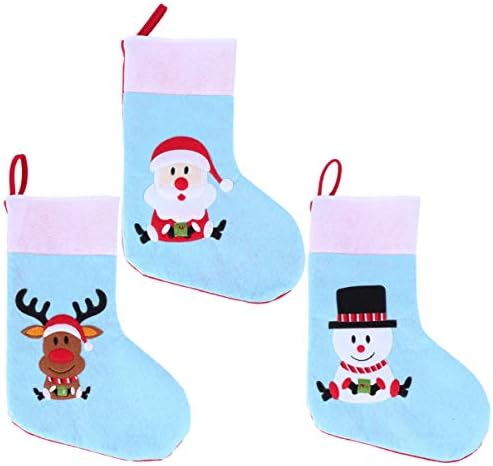 CABILOCK 3 PCS גרבי חג המולד אייל איש שלג סנטה קלאוס תיק מתנה גרביים אח קישוטי תלייה קישוטי עץ חג המולד