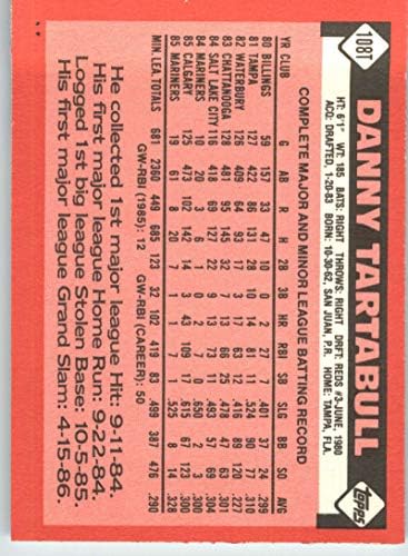 1986 Topps נסחרו 108T דני טארטבול NM-MT סיאטל מארינרס בייסבול