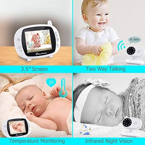 וידאו תינוק צג עם מצלמה תינוק אבטחת מעקב מצלמה האחרון עם 3.5 מסך, ראיית לילה, טמפרטורת חיישן, שיר ערש,