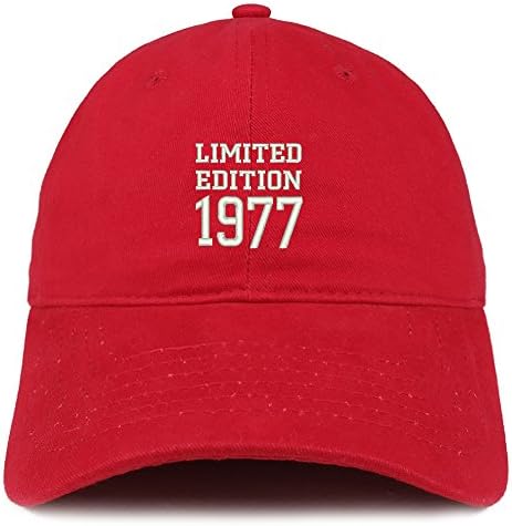 טרנדי הלבשה חנות מהדורה מוגבלת 1977 רקום מתנת יום הולדת מוברש כותנה כובע