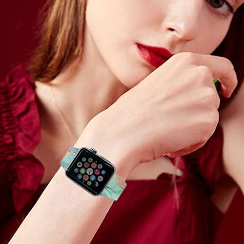 להקות מופשטות שיש בזהב תואמות להקת Apple Watch 38 ממ 40 ממ 41 ממ 42 ממ 44 ממ 45 ממ, יוקרה סיליקון רך