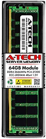 החלפת A-Tech 64GB ל- HP 840759-191-DDR4 2666MHz PC4-21300 עומס ECC מופחת LRDIMM 4RX4 1.2V-מקל זיכרון