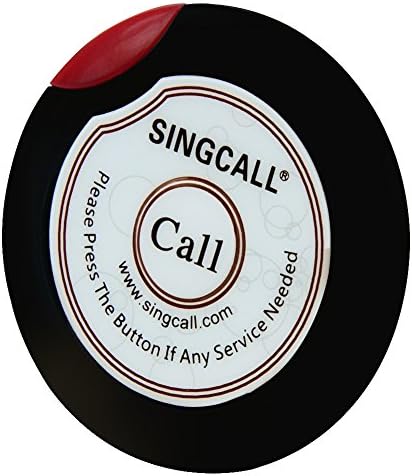 מערכת תצוגת אזעקה אלחוטית של Singcall עבור 10 חדרים, לבנק, חבילה של 10 פעמונים אדומים ותצוגה של מחשב