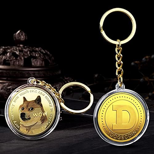 1 גרם דוגקוין מטבע זיכרון מטבע מפתח מפתח זהב מצופה כלב cryptocurrency 2021 מטבע אספנות במהדורה מוגבלת