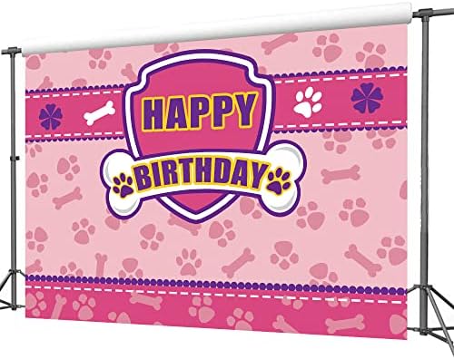 יורידה גור כלב יום הולדת רקע ורוד כפה שמח יום הולדת קישוטי עבור בנות כלב רקע רקע יום הולדת באנר קריקטורה
