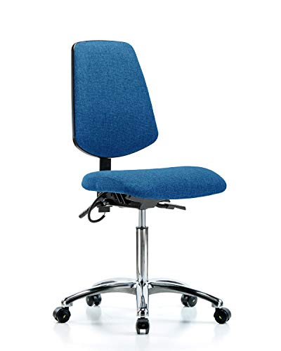 לבטק ישיבה סגן 41092 כיסא ספסל בד בינוני בסיס כרום אחורי בינוני, הטיה, גלגלים כחולים