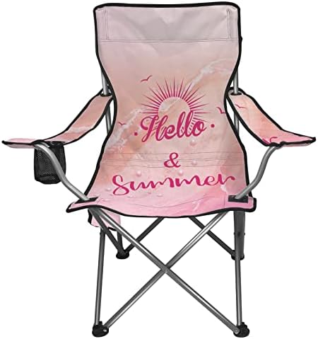XYZCANDO קמפינג קמפינג קמפינג כסאות דשא, שלום וחוף קיץ מודפסים כסאות קמפינג גדולים מדי קמפינג מושב כיסא