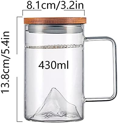 כוסות זכוכית של ארזארף כוסות כוס זכוכית 2 חלקים עם מכסה 14.5oz מיץ יצירתי חלב קפה תה ויסקי ויסקי זכוכית
