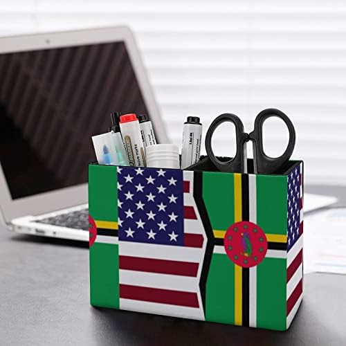 ארצות הברית ודומיניקה דגל מחזיק עיפרון רב -תפקודי עט שולחני כוס שולחן כוס מארגן שולחן משרדים אביזרים