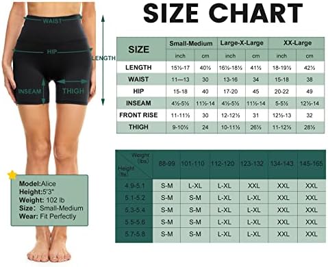 4 חבילה מכנסיים אופנוענים לנשים גבוהה מותן-5 רך קיץ נשים מכנסיים ספנדקס אימון מכנסיים קצרים עבור ריצה