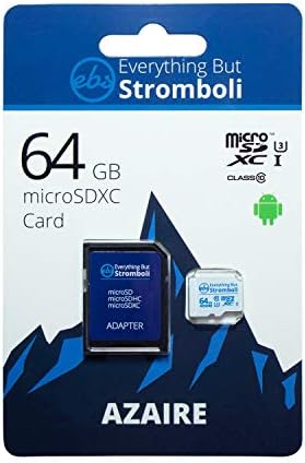 הכל אבל סטרומבולי 64GB Azaire כרטיס זיכרון MicroSD, בתוספת מתאם עובד עם Samsung Galaxy טלפונים S סדרה