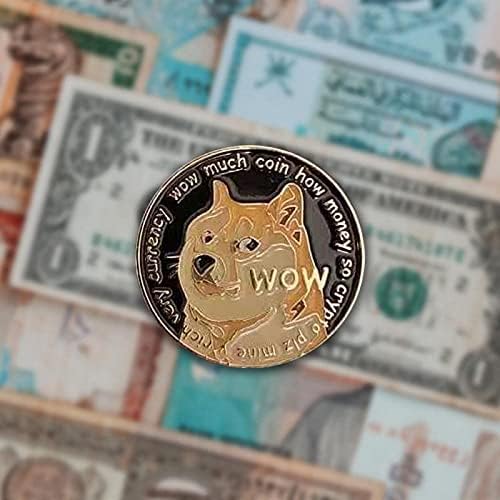 Creative Dogecoin מזכרות מצופות זהב מטבעות מתנה פיזית מצוינת שניתן לאסוף אמנות כלב זהב