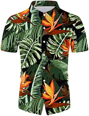 תלבושות אימוניות 2 חלקים לגברים חולצה הוואי טרופית גדולה וגבוהה ותפאורות קצרות