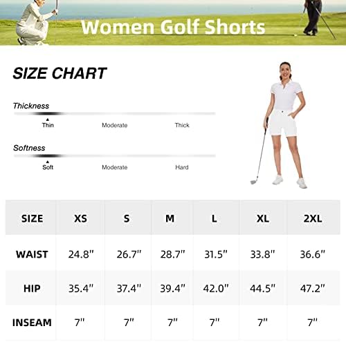 מכנסי טיול גולף לנשים קגולה מכנסיים קצרים בקיץ יבש מהיר מכנסיים קצרים במותניים בגובה המותניים המותניים