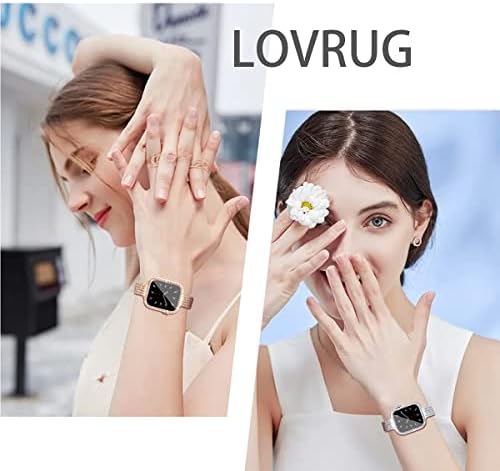 להקת Lovrug עם מארז תואם ל- Apple Watch 38 ממ 40 ממ 42 ממ 44 ממ IWatch Series 6/5/4/3/2/1/SE, תכשיטים