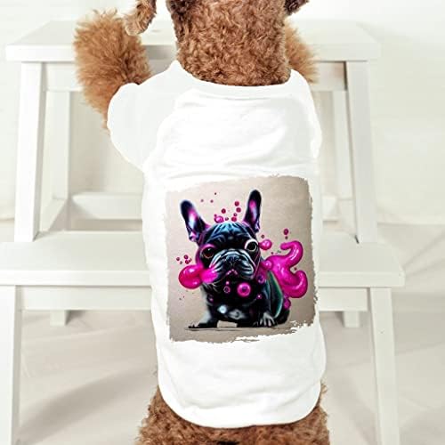 צרפתית בולדוג אמנות כלב חולצה-מצחיק כלב חולצה-מגניב כלב בגדים