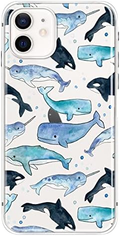 מקרה 11 מקרה-חמוד דולפין עיצוב מגניב לווייתן סגנון אוקיינוס בעלי החיים דגי דפוס גמיש מגן ברור מקרה תואם