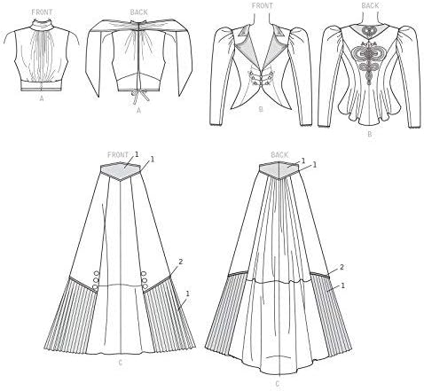 דפוסי המקול של מק'קל דפוס תפירה לבוש ויקטוריאני לנשים על ידי אנג'לה קלייטון, מידות 12-20