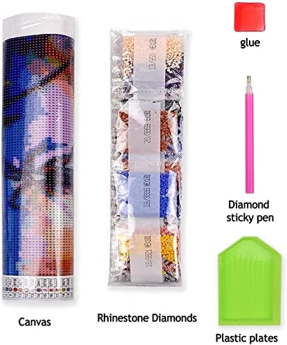 Fangkissu DIY 5D ערכות ציור יהלומים למבוגרים, קידוח מלא שפירית כחולה שפירית יהלום ציור לפי ערכות מספר,