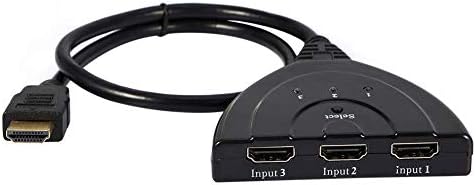 3 יציאת HDMI Switch Splitter, 3 ב 1 Out Multi HDMI Switcher Hub Box Splitter Splitter תמיכה 1080p/60Hz,