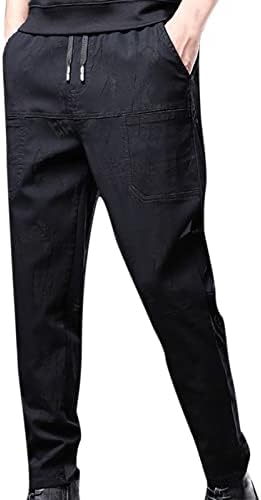 גברים מכנסי מטען מזדמנים גמישות קטיפה קטיפה סגירת כיס ג 'יינס מכנסיים אופנה מאנשי ג'ינס מכנסי ג'ינס