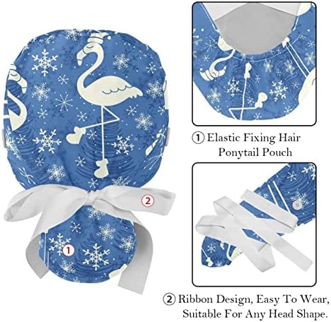 2 חבילות כובעי עבודה עם רצועת זיעה לנשים, אסתטי ירוק חג המולד של חג המולד שלג שלג חורפי קוקו חורפי קוקו.