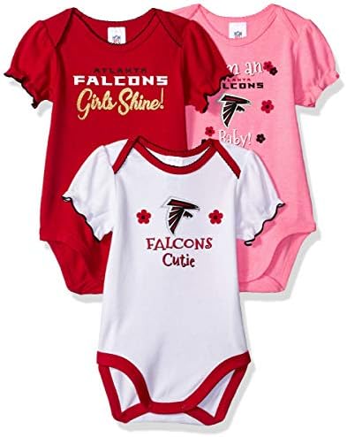 NFL Baby-Girls 3 חבילות בגד גוף שרוול קצר