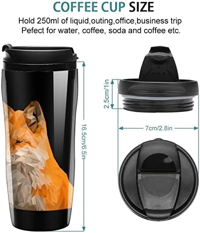 ספל קפה נסיעות שועלים גיאומטריים עם בידוד מכסה פלסטיק כוס כוס קיר כפולה