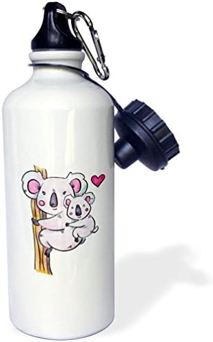 3drose אוסטרליה קואלה דוב ילד ואמא עם בקבוק מים צבעים סגולים, 21 אונקיות