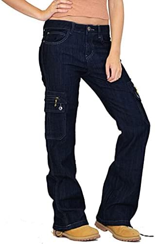 מכנסי מטען במותניים גבוהות מכנסיים וינטג 'מכנסי רגל ישר מזדמנים מכנסי ג'ינס מכנסיים מכנסיים מכנסיים