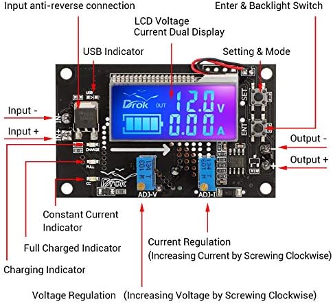 DROK USB 5V עד 9V 12V ו- 6-30V עד 7-32V BOOST BOOST CUNDLE