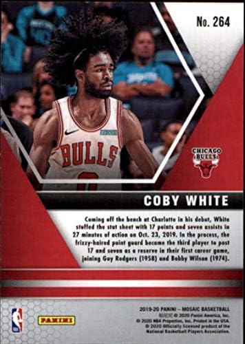 2019-20 Panini Mosaic 264 Coby White Chicago Bulls RC טירון NBA כרטיס מסחר בכדורסל