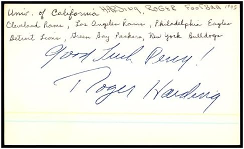 רוג 'ר הארדינג חתם על כרטיס אינדקס 3 על 5 עם חתימה של 1945 רמס צ' אמפס 87531 חתימות
