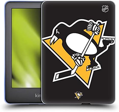 עיצובים של תיק ראש מורשה רשמית NHL גדולה עם פיטסבורג פינגווינים רכה מארז תואם ל- Basic Kindle 10th Gen