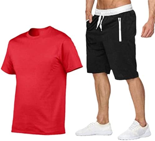 חולצת טריקו לגברים + מכנסיים קצרים קביעת קיץ סטים ריצה מזדמנים נושמים גברים חליפת ספורט גברית גברים
