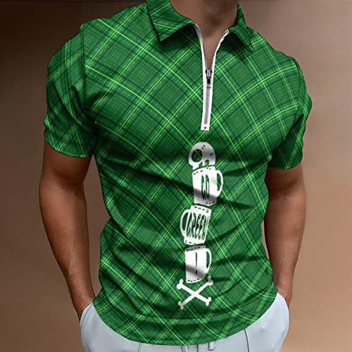 Mens St Patricks Day T חולצה Mens Mens Quarter Zip Savenshirt חולצת טי לגברים חולצות פרחוניות של גברים