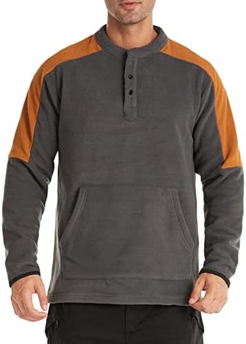 Maiyifu-GJ Fleece's Gleece's Faxing Henley Savelyirts חורף חורף צווארון חורף סוודר סוודר שרוול ארוך