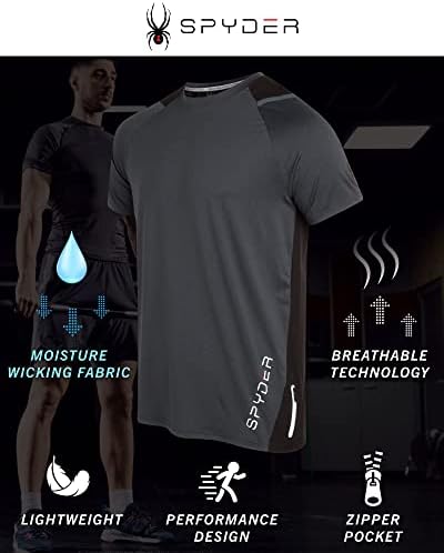 חולצת טריקו אתלטית של Spyder גברים - Tee Sports Sports Active - חולצת שרוול קצר יבש