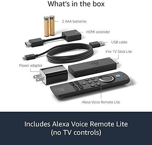Fire TV Stick Lite, טלוויזיה חינם וחיית, Alexa Voice Remote Lite, בקרות בית חכם, Streaming HD