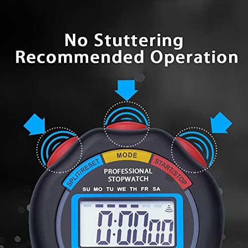 שעון עצר של Oneon לכרונוגרף אטום למים דיגיטלי, Multifunction Professional Stopwatch