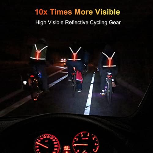 אור עד אפוד נראות גבוהות עם מתכוונן מותניים / כתף לריצה ריצה רכיבה על אופניים הליכה אופנוע