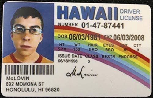 חותם 4 רישיון נהג MCLOVIN ID של NMLID MCLOVIN