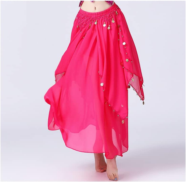 חצאיות ריקוד בטן של נשים טווינקלדה חצאית נדנדה שיפון עם תלבושת ריקוד הודית לנשים