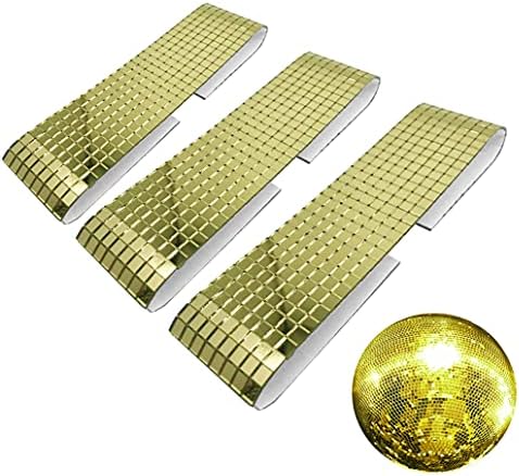 ג ' קנרו 5760 חתיכות 5 על 5 ממ מדבקות מראה זהב דביקות, אריחי מראה זהב, מיני מראות זכוכית מרובעות אריחי